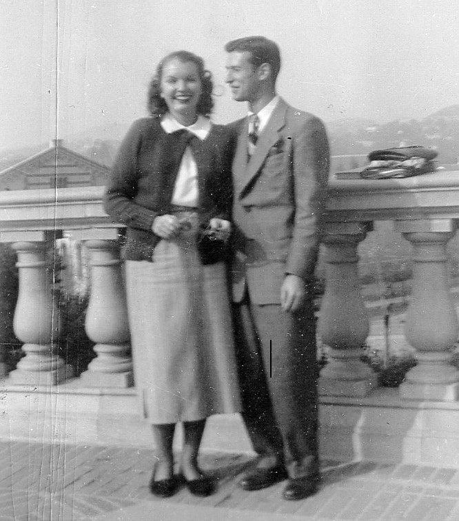 Eileen '47, M.A. '49, and Morton, M.A. '49, Lebow at UCLA, late 1940s