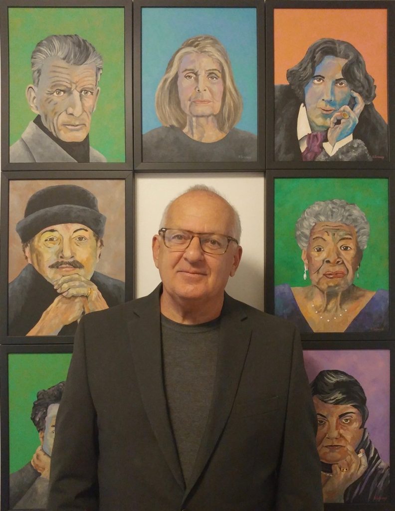 Al Schnupp, Ph.D. '85, with paintings