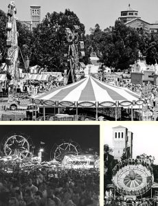 Collage of three images of UCLA Mardi Gras