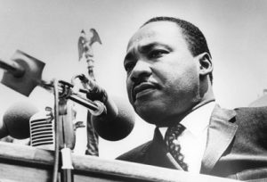 Rev. Martin Luther King Jr. speaks at UCLA, 1965 (closeup)