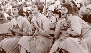 Cheerleaders, seated