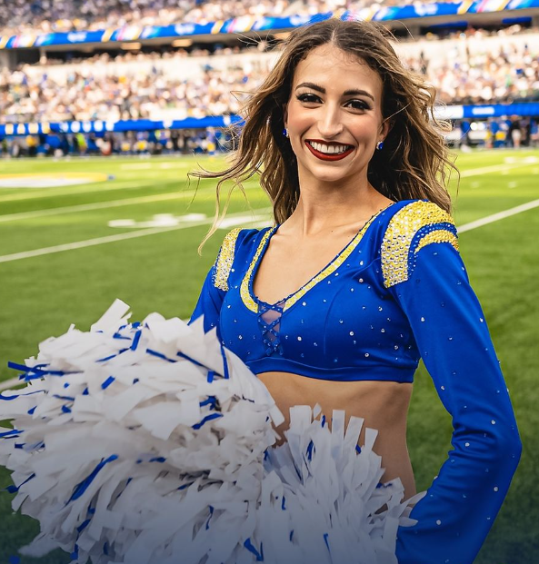 Aria Terango '22 with L.A. Rams Cheerleaders