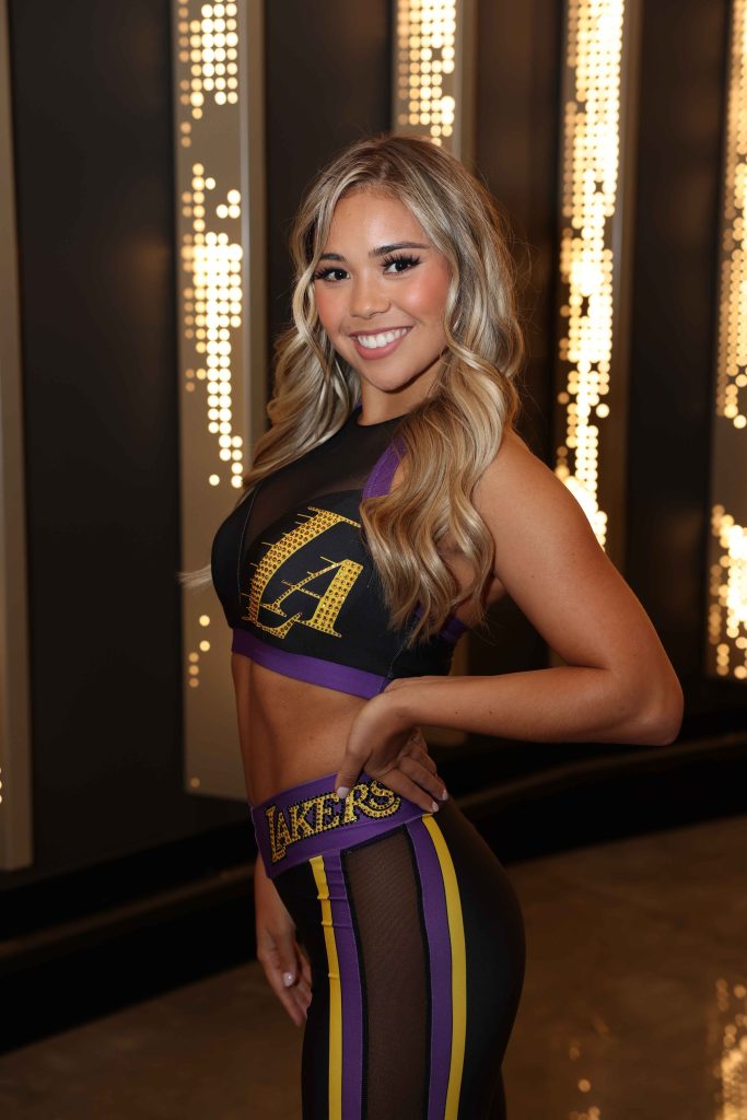 Lauren Shaw '23 with Laker Girls