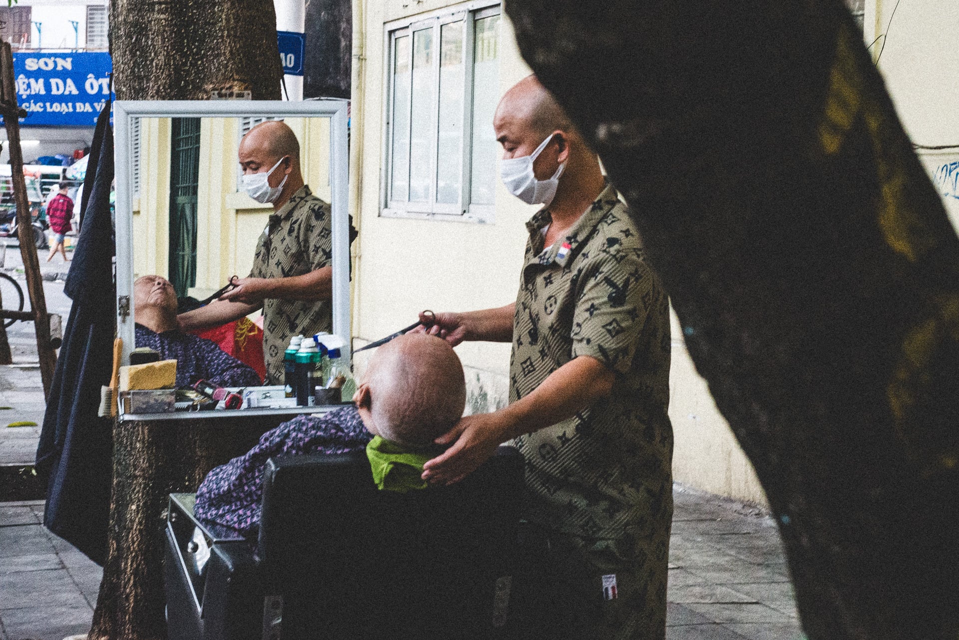 Street Barber in Hanoi by Hon Hoang